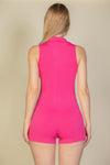 Werk It Babe Button Romper KIOKO Clothing Company Pink Back