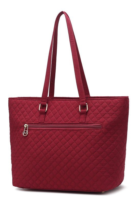 Aki Solid Quilted Cotton Tote Bag - KIOKO
