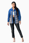 Arabia Knights Oversized Plaid Denim Shacket - KIOKO