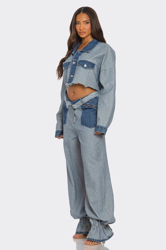 Bagged Not Bragged Denim Set - KIOKO
