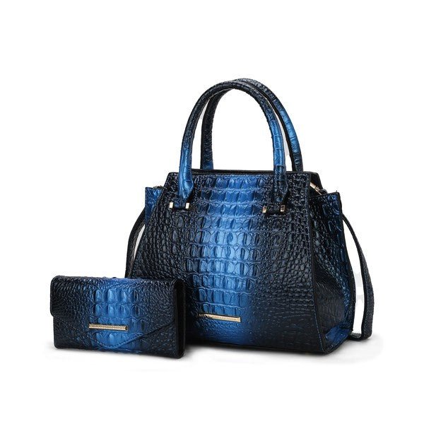 Bently Croc - Embossed Tote & Wallet Set - KIOKO