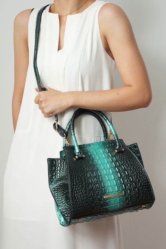 Bently Croc - Embossed Tote & Wallet Set - KIOKO