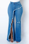 Catching Your Eye Split Leg Jeans - KIOKO