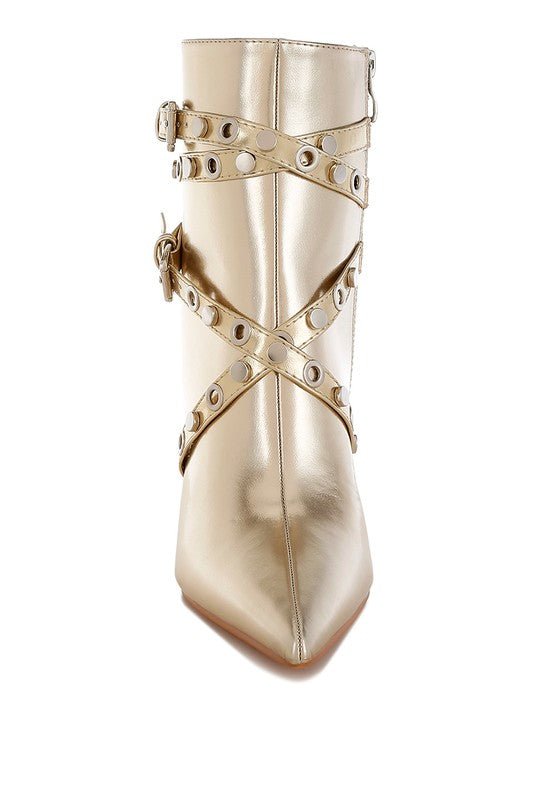 Celestique Metallic Ankle Boots - KIOKO
