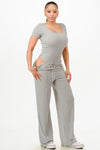 Chylla Ribbed Pants Set - KIOKO