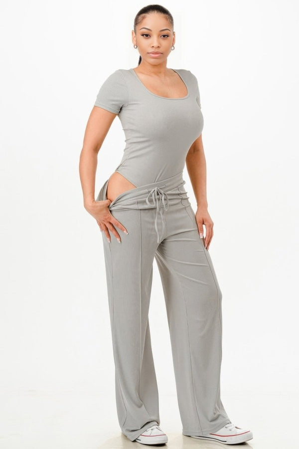 Chylla Ribbed Pants Set - KIOKO