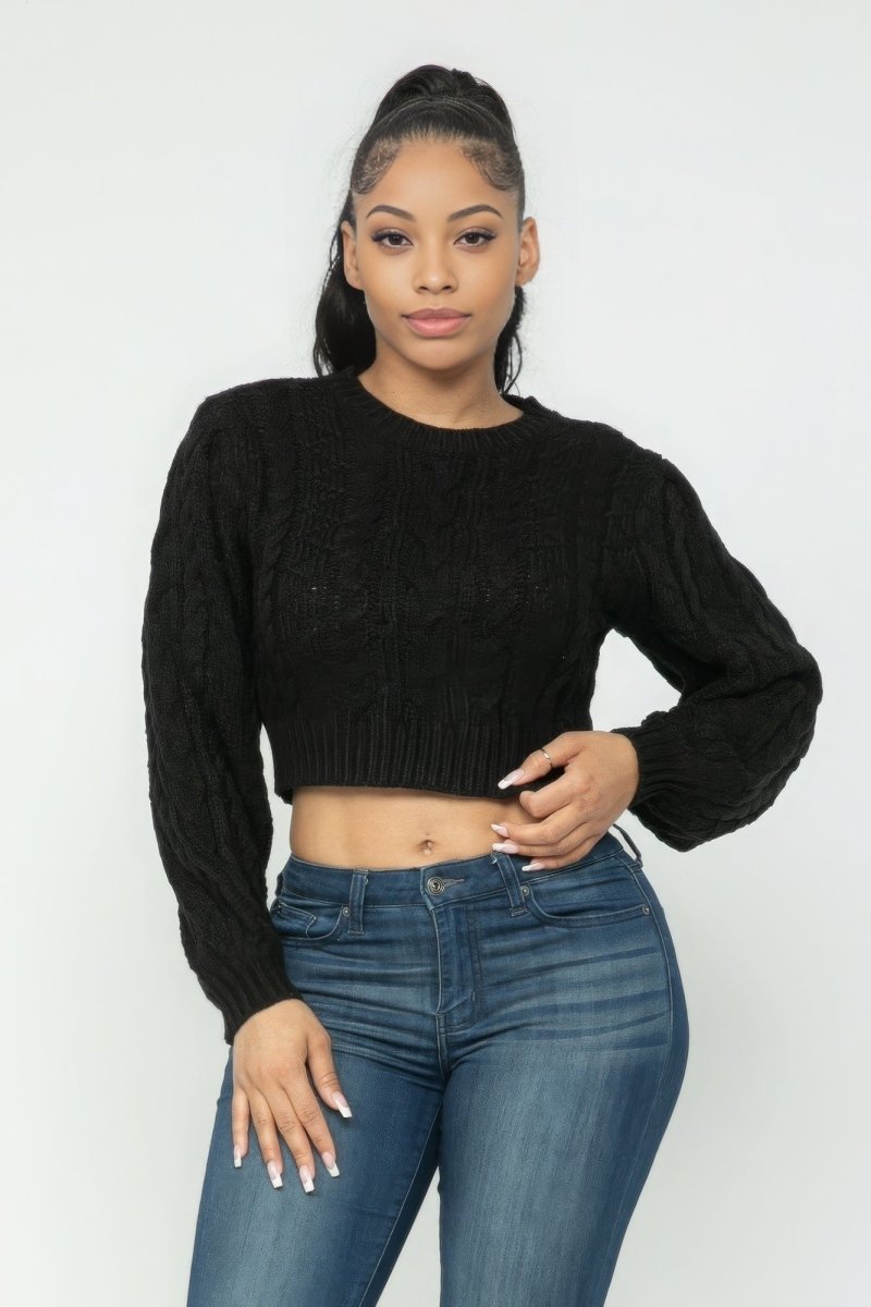 City Pulse Cable Pullover Sweater, S | Kioko