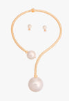 Clean Damage Twisted Gold Pearl Choker - KIOKO