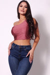 Cold Shoulder Bustier Crop Top - KIOKO