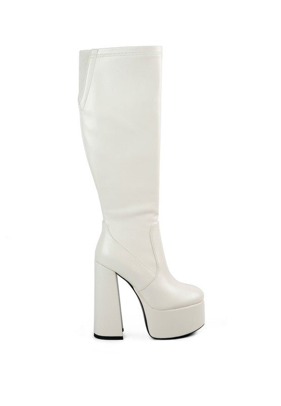 Coraline High Block Heeled Calf Boots - KIOKO