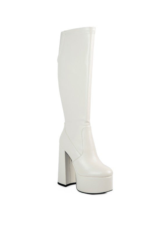 Coraline High Block Heeled Calf Boots - KIOKO