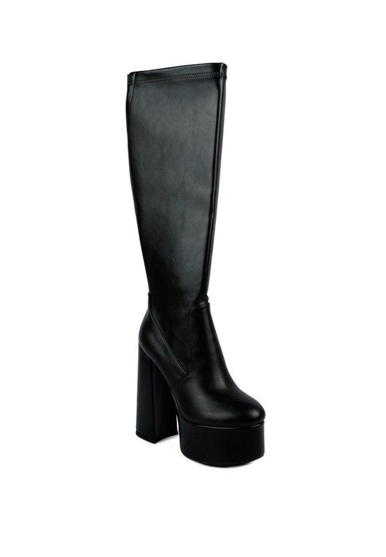 Coraline High Block Heeled Calf Boots - KIOKO
