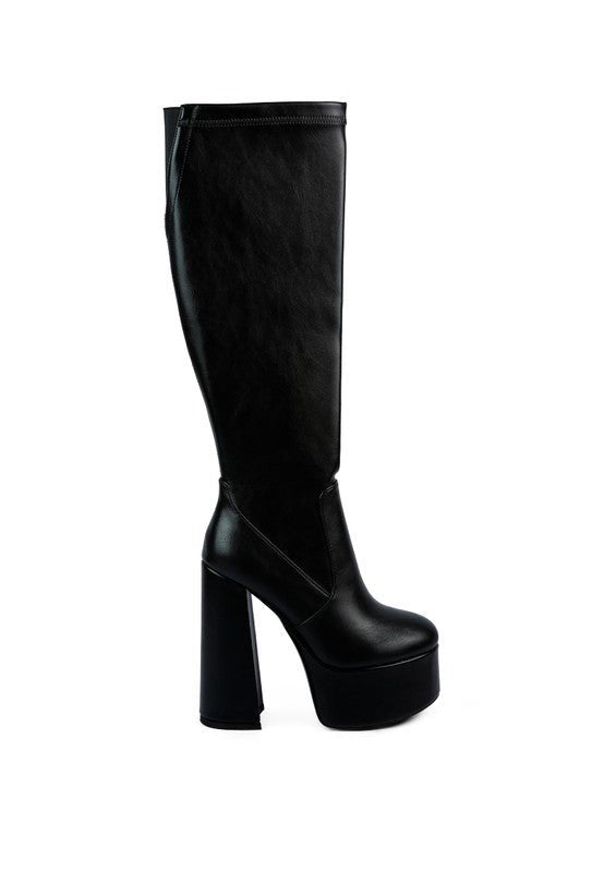 Coraline High Block Heeled Calf Boots - KIOKO