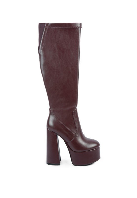 Coraline High Block Heeled Calf Boots - KIOKO