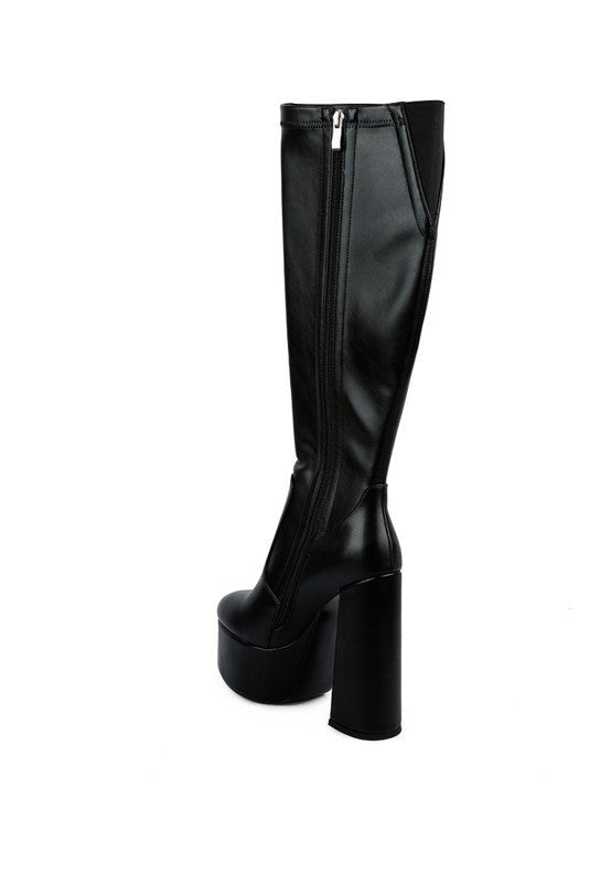 Coraline High Block Heeled Calf Boots - KIOKO