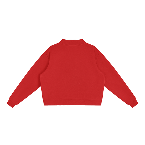 Essential Fleece Mock-Neck Crew Sweatshirt