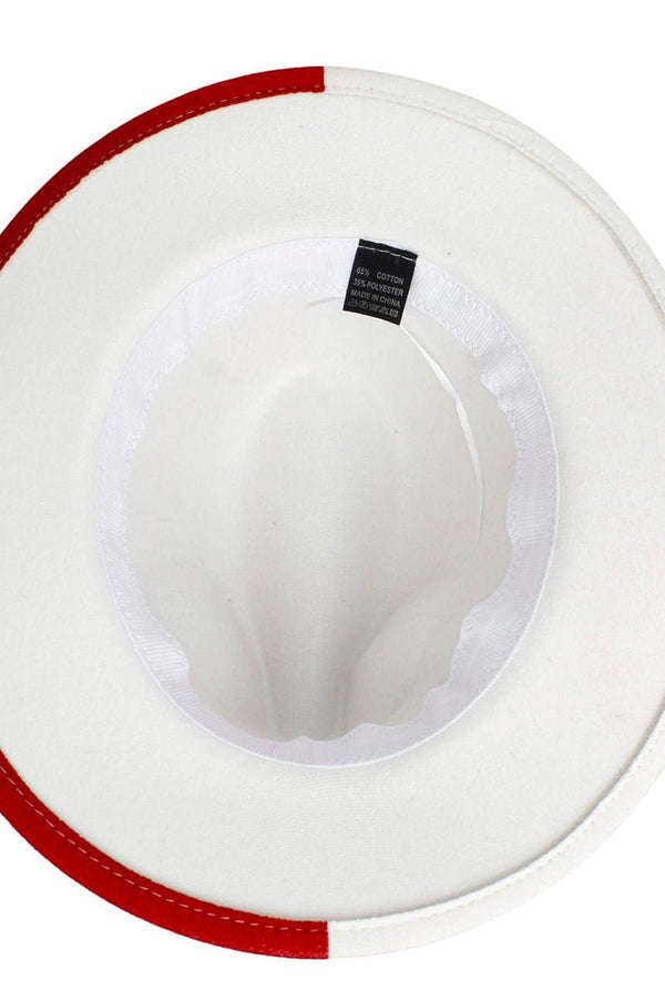 Delta Luxe Pearl - Adorned Red & White Fedora - KIOKO