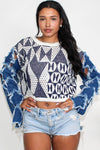 Dope & Dangerous Knit Denim Contrast Top - KIOKO