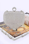 Drape Vision Fringe Rhinestone Clutch - KIOKO