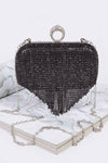 Drape Vision Fringe Rhinestone Clutch - KIOKO