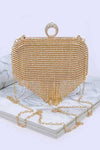 Drape Vision Fringe Rhinestone Clutch - KIOKO