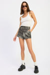 Drenched In Edge Leather Shorts - KIOKO