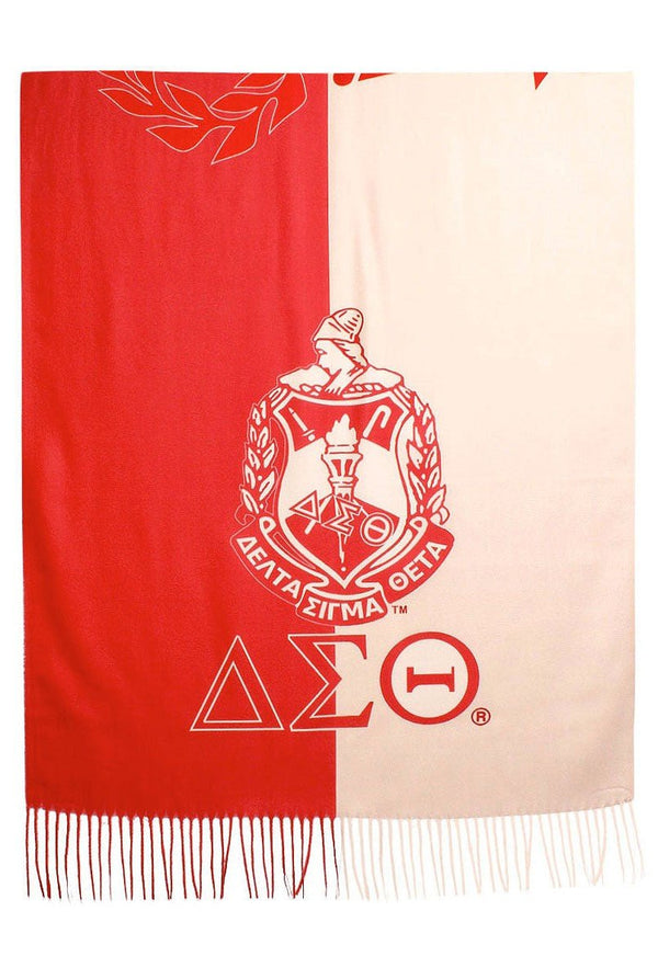 DST Sorority Luxe Red & Cream Designer Shawl - KIOKO