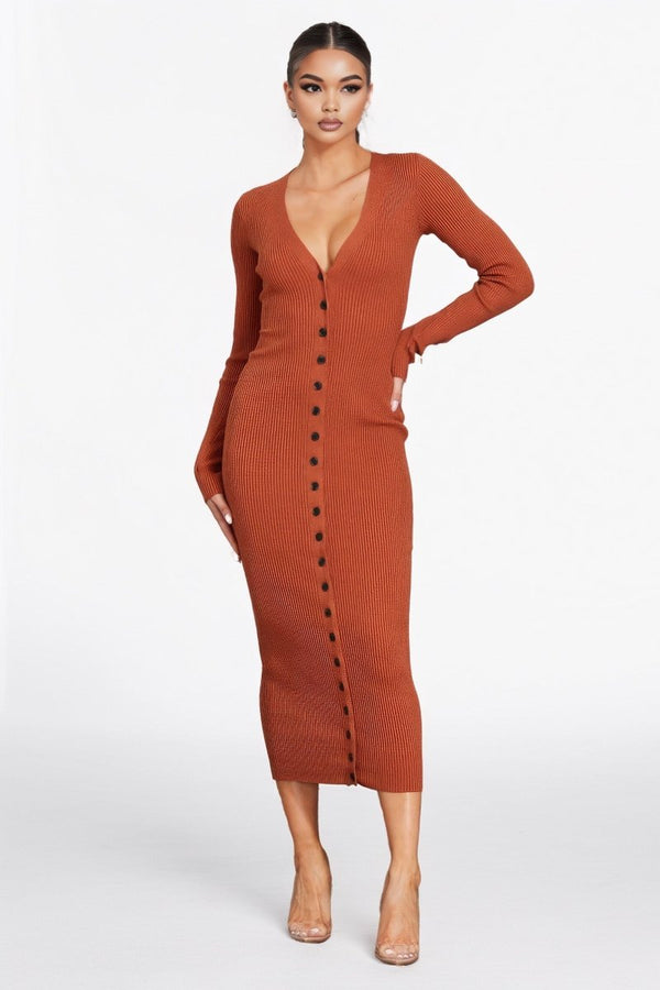 East Blvd Ribbed Midi Dress - KIOKO