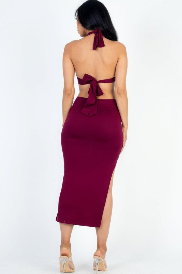 Eclipse Halter Midi Dress - KIOKO