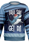 Talk Shit Get Bit Shark Christmas Sweater - KIOKO