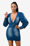 Elevate The Game Denim Ruffle Dress - KIOKO