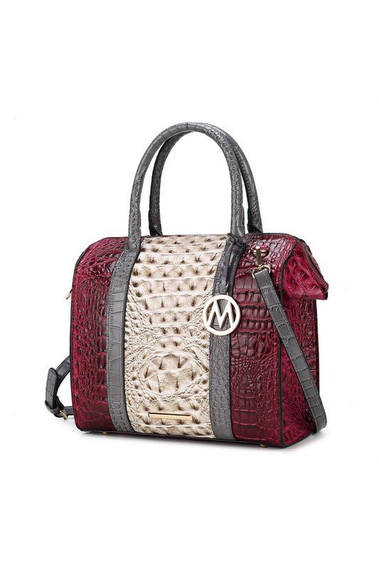 Ember Faux Croc - Embossed Satchel - KIOKO