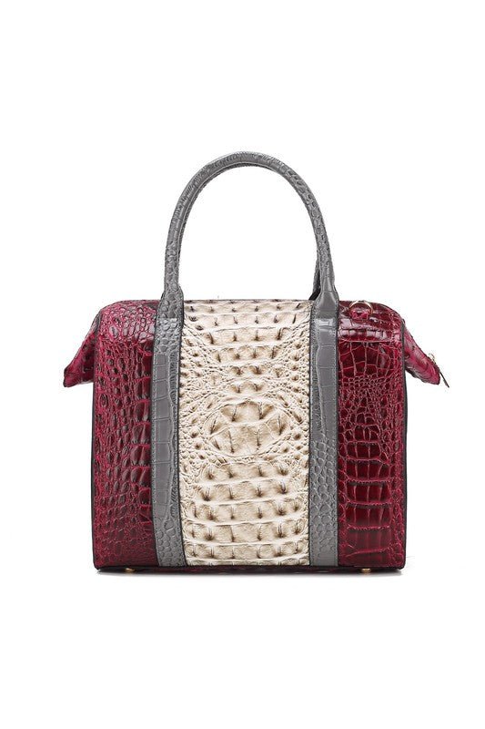 Ember Faux Croc - Embossed Satchel - KIOKO
