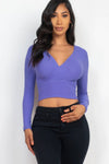 Euphoria Wrap Front Long Sleeve Crop Top - KIOKO