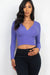Euphoria Wrap Front Long Sleeve Crop Top - KIOKO