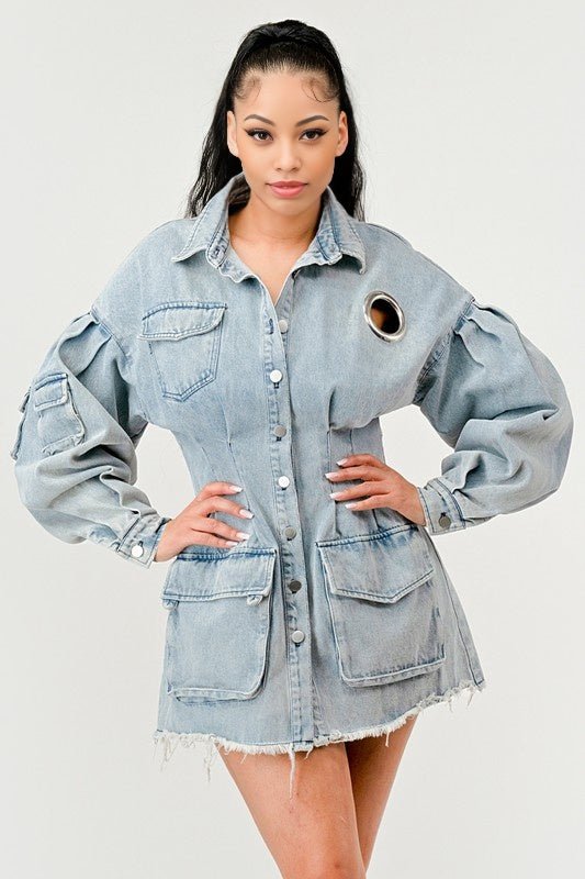 Eye On You Denim Dress - KIOKO
