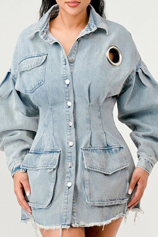 Eye On You Denim Dress - KIOKO