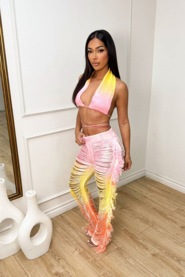 Femme Fatale Fringe Pants Set - KIOKO