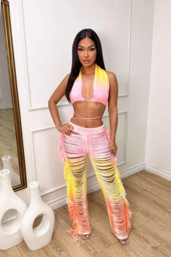 Femme Fatale Fringe Pants Set - KIOKO