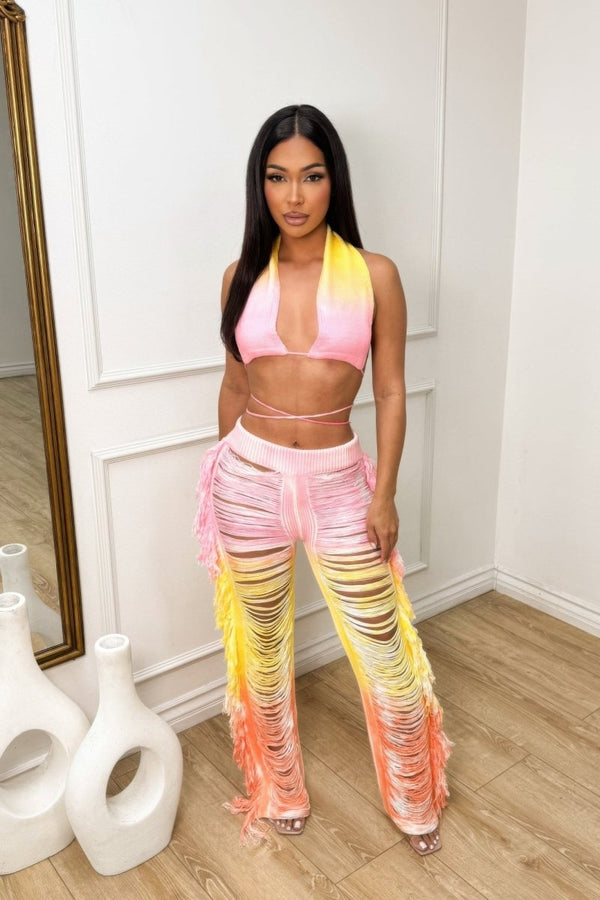 Femme Fatale Fringe Pants Set - KIOKO