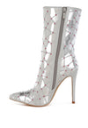 Duskshine Rhinestones Embellished Metallic Boots