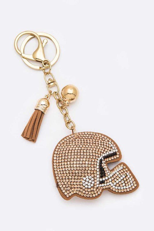 Football Helmet Rhinestone Keychain - KIOKO