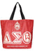 DST Sorority Red Large Shopper Tote for Women