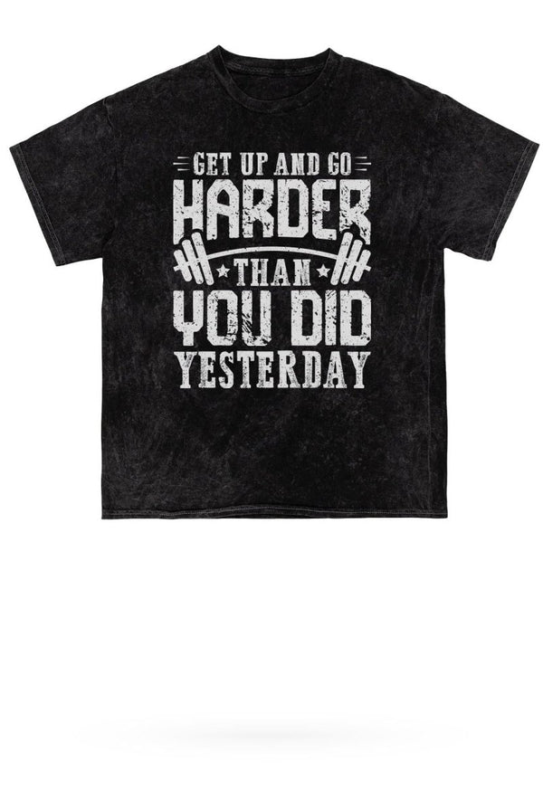 Go Harder Mineral Wash Gym Tee - KIOKO