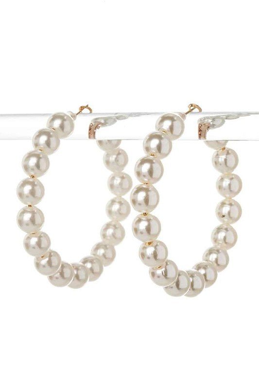 Halo Pearl Hoop Earrings - KIOKO
