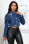 Isis Hobo Cropped Denim Jacket - KIOKO