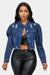 Isis Hobo Cropped Denim Jacket - KIOKO