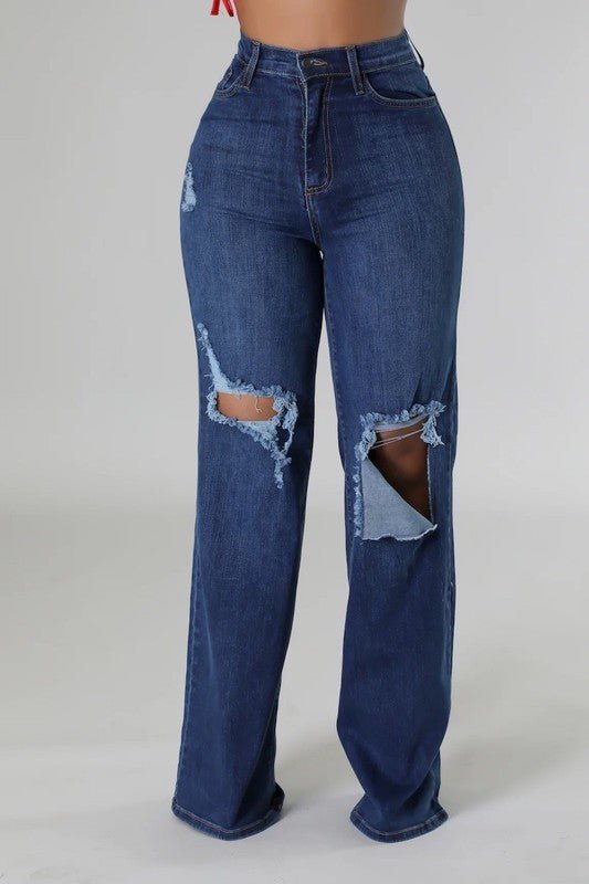 Jada Wide Leg Denim Jeans - KIOKO