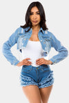 Kali Cropped Denim Jacket - KIOKO