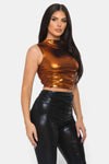 Jungle Cream Metallic Crop Top - KIOKO